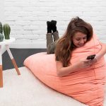 Cottoned bean bag chair with organic cotton filling with kid
