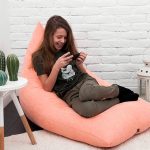 Cottoned bean bag chair with organic cotton filling with kid