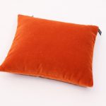 Cottoned throw pillow with velvet cover and organic cotton filling - orange cover