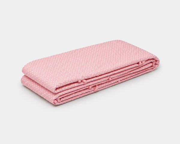 Cottoned crib bumper with organic cotton filling and ties