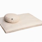 Cottoned zafu and zabuton meditation cushions with organic cotton filling