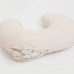 Cottoned nursing pillow filled with organic cotton - open zipper stuffing detail