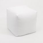 Cottoned ottoman cube with removable cover filled with organic cotton