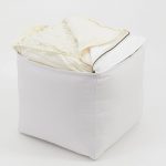 Cottoned ottoman cube with removable cover filled with organic cotton - filling detail