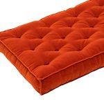 Cottoned tufted bench cushion with organic cotton filling