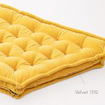 Cottoned bay window cushion with organic cotton fill - close up