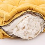 Cottoned bay window cushion with organic cotton fill - cotton filling detail
