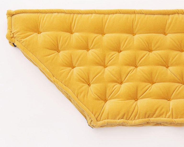 Cottoned bay window cushion with organic cotton fill - top view