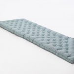 Cottoned bay window trapezoid cushion - blue cover