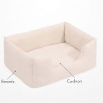 Cotttoned Organic Pet Bed with Boards Filled with GOTS certified cotton - features