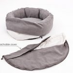 Cottoned cave pet bed filled with organic cotton with detachable cover