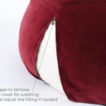 Cottoned Round Bean Bag with 100% Organic GOTS Certified Cotton Fill - detail on the zipper on the outer cover
