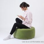 Cottoned Round pouf table with removable cover - used as ottoman
