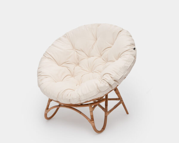 cotton papasan cushion on a chair